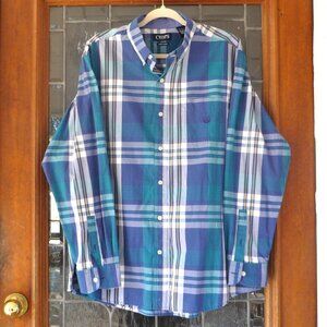 CHAPS SIZE XL SHIRT BLUE PLAID